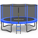 ORCC Trampoline 8FT 10FT 12FT 14FT, Outdoor Tramp with Enclosure Net, 410LBS Yard Trampoline for Kids - Recreational Anti-Rust Trampolin for Kids and Adults with Ladder