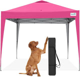 Quictent 10x10FT Pop Up Canopy Tent Without Sidewall | Instant Setup Gazebo for 1 Person, Pink
