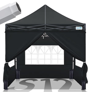 Quictent 10x10 Heavy Duty Pop Up Canopy Tent with Enclosed Sidewalls, Hexagonal Legs - Easy Setup Outdoor Gazebo for Party, Wedding, Commercial Use, 3-Year Warranty