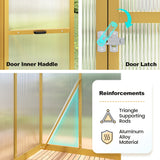 KING BIRD Greenhouse for Outdoors, 4x6 FT Polycarbonate Walk-in Green House, Quick-Setup Aluminum Frame UV Resistant Panel for Outside Garden Backyard W/ Lockable Screen Door, Vent, Yellow