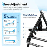 KING BIRD Tanning Chair with Face Hole, 5-Position Folding Outdoor Beach Lounge Chair for Sunbathing, Portable Reclining Chaise Lounge for Pool, Patio & Lawn, Heavy Duty 400lbs Support, Blue