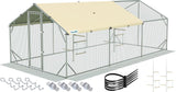 Quictent Elite Series 12x9x6.6ft Metal Chicken Coop Run with Side Hardware Cloth, Walk-in Outdoor Poultry Cage Heavy Duty Predator Proof Hen Duck Rabbit Farm House, Waterproof Anti-UV Cover