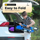 Zupapa Electric Scooter with Seat for Kids Ages 6-12, 6" Pneumatic Tire, Up to 10 mph and 70 min Ride Time, for Riders up to 155 lbs, Removable Seat 2 Riding Styles Dark Blue