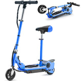 Zupapa Electric Scooter with Seat for Kids Ages 6-12, 6" Pneumatic Tire, Up to 10 mph and 70 min Ride Time, for Riders up to 155 lbs, Removable Seat 2 Riding Styles Dark Blue