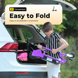 Zupapa Electric Scooter with Seat for Kids Ages 6-12, 6" Pneumatic Tire, Up to 10 mph and 70 min Ride Time, for Riders up to 155 lbs, Removable Seat 2 Riding Styles Purple