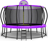Zupapa 1800LBS Capacity No-Gap Design 16 15 14 12FT Trampoline with Safety Enclosure Net and Non-Slip Ladder 10-Year Quality Assurance Perfect for Kids Family Outdoor Backyard Fun