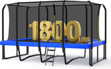 Zupapa 1800LBS Weight Capacity Rectangle Trampoline 10x17FT Outdoor Square Gymnastics Trampolines with 10-Year Quality Assurance for Kids Adults Long Large Big Rectangular Backyard Trampoline