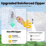 KING BIRD Premium 20x10x6.6FT Large Walk-in Greenhouse for Outdoors, Heavy Duty Galvanized Steel Frame, White