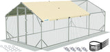 Quictent Elite Series 12x9x6.6ft Metal Chicken Coop Run with Side Hardware Cloth, Walk-in Outdoor Poultry Cage Heavy Duty Predator Proof Hen Duck Rabbit Farm House, Waterproof Anti-UV Cover