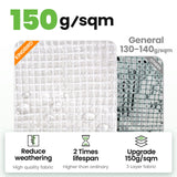 KING BIRD Premium 15x6.6x6.6FT Greenhouse for Outdoors, Large Walk-in Heavy Duty Galvanized Frame, Screen Mesh Door Window Reinforced Zipper Tunnel Hoop for Garden Plant Winter, White