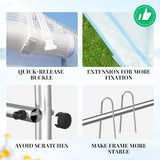 KING BIRD Premium 15x6.6x6.6FT Greenhouse for Outdoors, Large Walk-in Heavy Duty Galvanized Steel Frame, Mesh Door Screen Window Tunnel Hoop Garden Plant Winter Hot House, with Storage Shelves, White