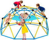 Zupapa 10FT Climbing Dome with Hammock, Supports up to 1200lbs Jungle Gym, Dome Climber for Kids 3 to 10, Yellow&Blue