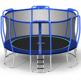Zupapa No-Gap Design 14 12 10FT Trampoline with Safety Enclosure Net and Non-Slip Ladder 10-Year Quality Assurance Perfect for Kids Family Outdoor Backyard Fun