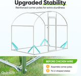 Quictent Essential Series 6.6x9x6.6ft Metal Chicken Coop Run with Climbing Ladder, Walk-in Outdoor Poultry Cage with PVC Coated Chicken Wire, Hen Duck Rabbit Farm House, Waterproof Anti-UV Cover