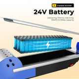 Zupapa Electric Scooter with Seat for Kids Ages 6-12, 6" Pneumatic Tire, Up to 10 mph and 70 min Ride Time, for Riders up to 155 lbs, Removable Seat 2 Riding Styles Dark Blue