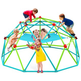 Zupapa Climbing Dome with Hammock, Supports up to 1000lbs Jungle Gym,10FT Dome Climber with Hammock for Kids 3 to 10 Outdoor Play Equipment Cayn+green