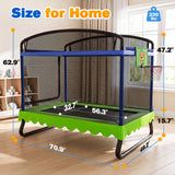 Zupapa 4x6FT Upgrade Rectangle Kids Trampoline with Safety Enclosure Net, Square Trampoline for Toddlers Ages 3-6