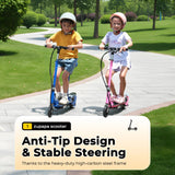 Zupapa Electric Scooter with Seat for Kids Ages 6-12, 6" Pneumatic Tire, Up to 10 mph and 70 min Ride Time, for Riders up to 155 lbs, Removable Seat 2 Riding Styles Dark Blue