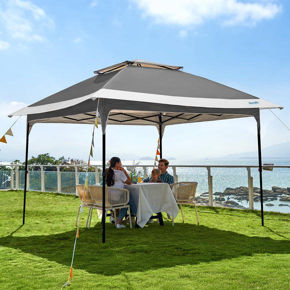 Quictent 12'x12' Outdoor Pop up Canopy Tent, 420D Oxford Fabric, SPF50 + Sun Protection, Easy Setup Gazebos Ideal for Backyard & Camping