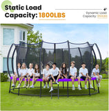Zupapa 1800LBS Capacity No-Gap Design 16 15 14 12FT Trampoline with Safety Enclosure Net and Non-Slip Ladder 10-Year Quality Assurance Perfect for Kids Family Outdoor Backyard Fun