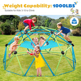 Zupapa Climbing Dome with Hammock, Supports up to 1000lbs Jungle Gym,10FT Dome Climber with Hammock for Kids 3 to 10 Outdoor Play Equipment Cayn+green