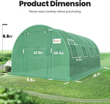 KING BIRD Premium 20x10x6.6FT Large Walk-in Greenhouse for Outdoors, Heavy Duty Galvanized Steel Frame, Green
