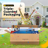 Zupapa Electric Scooter with Seat for Kids Ages 6-12, 6" Pneumatic Tire, Up to 10 mph and 70 min Ride Time, for Riders up to 155 lbs, Removable Seat 2 Riding Styles Dark Blue