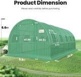 KING BIRD Premium 25x10x6.6FT Large Walk-in Greenhouse for Outdoors, Heavy Duty Galvanized Steel Frame, Green