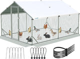 Quictent Large Metal Chicken Coop Run for 20+ Poultry with Side Hardware Cloth, 12x9FT