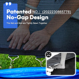 Rectangle Trampoline Basketball Hoop 10x17FT 9X15FT 8X14FT 1500LBS Weight Capacity Outdoor Square Gymnastics Trampolines for Kids Adults