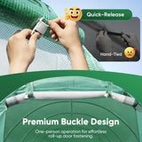Quictent Premium Greenhouse for Outdoors, 15x7x7 FT Portable Walk-in Heavy Duty Frame Large Garden Plant Hot Outside Hoop House, 6 Ventilated Screen Window and Zipper Screen Door, Green