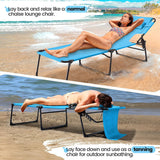 KING BIRD Tanning Chair with Face Hole, 5-Position Folding Outdoor Beach Lounge Chair for Sunbathing, Portable Reclining Chaise Lounge for Pool, Patio & Lawn, Heavy Duty 400lbs Support, Blue
