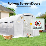 KING BIRD Premium 20x10x6.6FT Large Walk-in Greenhouse for Outdoors, Heavy Duty Galvanized Steel Frame, White