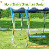 Zupapa No-Gap Design 14 12 10FT Trampoline with Safety Enclosure Net and Non-Slip Ladder 10-Year Quality Assurance Perfect for Kids Family Outdoor Backyard Fun