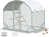 Quictent Essential Series 6.6x9x6.6ft Metal Chicken Coop Run with Climbing Ladder, Walk-in Outdoor Poultry Cage with PVC Coated Chicken Wire, Hen Duck Rabbit Farm House, Waterproof Anti-UV Cover