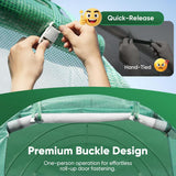 Quictent Premium Greenhouse for Outdoors, 10x7x7 FT Portable Walk-in Heavy Duty Frame Large Garden Plant Hot Outside Hoop House, 6 Ventilated Screen Window and Zipper Screen Door, Green