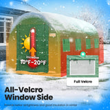 KING BIRD Premium 15x6.6x6.6FT Greenhouse for Outdoors, Large Walk-in Heavy Duty Galvanized Frame, Screen Mesh Door Window Reinforced Zipper Tunnel Hoop for Garden Plant Winter, Green