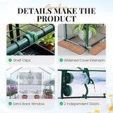 KING BIRD Premium Greenhouse for Outdoors, 56x56x77 in Walk-in Hot House with Thickened Cover, Reinforced Frame, Screen Windows & Mesh Door, 4 Tiers 15 Shelves for Outside Garden Seedlings, Clear