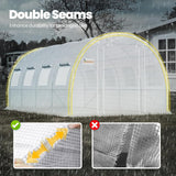 KING BIRD Premium 20x10x6.6FT Large Walk-in Greenhouse for Outdoors, Heavy Duty Galvanized Steel Frame, White