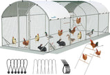 Quictent Essential Series 24x9ft Metal Chicken Coop Run with Climbing Ladder