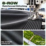 Outdoor Trampoline with Net for Kids 8FT 10FT 12FT 14FT 15FT 16FT 1200LBS Weight Capacity, Kids Trampoline with Non-Slip Ladder and Gloves, Recreational Backyard Large Tramp for Kids & Adults