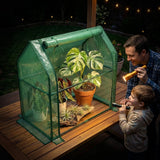 Quictent Mini Greenhouse, Portable Quick-Setup Small Tabletop Waterproof UV Protected PE Cover Shelter for Outdoors/Indoors W/ Raised Base for Garden Plant Seed Starting, 2 Packs, 36"x18"x33", Green