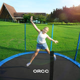 ORCC Trampoline 8FT 10FT 12FT 14FT, Outdoor Tramp with Enclosure Net, 410LBS Yard Trampoline for Kids - Recreational Anti-Rust Trampolin for Kids and Adults with Ladder