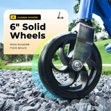 Zupapa Electric Scooter with Seat for Kids Ages 6-12, 6" Pneumatic Tire, Up to 10 mph and 70 min Ride Time, for Riders up to 155 lbs, Removable Seat 2 Riding Styles Dark Blue