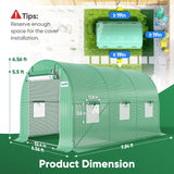 Quictent Premium Greenhouse for Outdoors, 10x7x7 FT Portable Walk-in Heavy Duty Frame Large Garden Plant Hot Outside Hoop House, 6 Ventilated Screen Window and Zipper Screen Door, Green