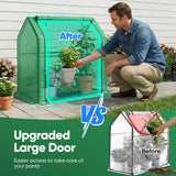 Quictent Mini Greenhouse, Portable Quick-Setup Small Tabletop Waterproof UV Protected PE Cover Shelter for Outdoors/Indoors W/ Raised Base for Garden Plant Seed Starting, 2 Packs, 36"x18"x33", Green