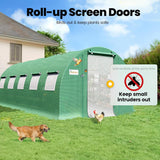 KING BIRD Premium 25x10x6.6FT Large Walk-in Greenhouse for Outdoors, Heavy Duty Galvanized Steel Frame, Green