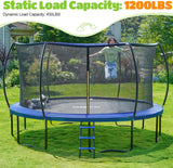 ORCC 1200LBS Weight Capacity Heavy-Duty Trampoline 16 15 14 12 10 8FT Outdoor Yard Trampolines for Kids Adults with Safety Enclosure