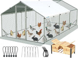 Quictent Large Metal Chicken Coop Run for 30+ Poultry w/Beige Nest Box,9X18 FT