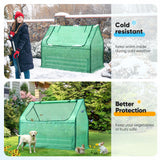 Quictent Raised Garden Bed with Cover Outdoor Galvanized Steel Planter Box Kit with Greenhouse Large Zipper Window Dual Use, 20pcs T-Type Tags & 1 Pair of Gloves Included 4x2.5x1 FT, Green